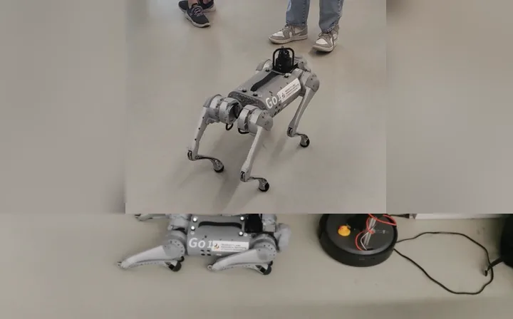 Unitree GO1 and TurtleBot 4 hardware used for socially aware person following