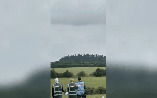 The custom relief-operations UAV completing an outdoor flight at the UK UAS Challenge